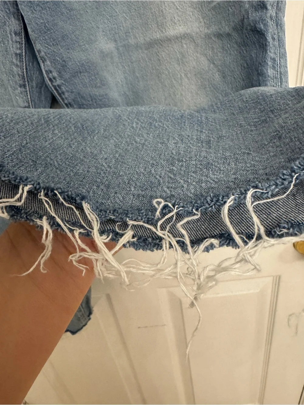 J.Crew Wide Leg Crop Jeans | Size 35 | Raw Hem Light Wash